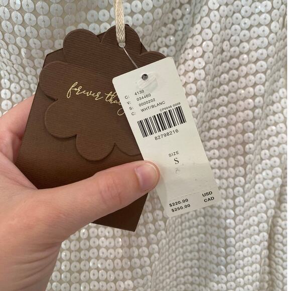 Anthropologie Forever That Girl White Sequin Midi Strapless Dress Small NWT - Picture 9 of 13